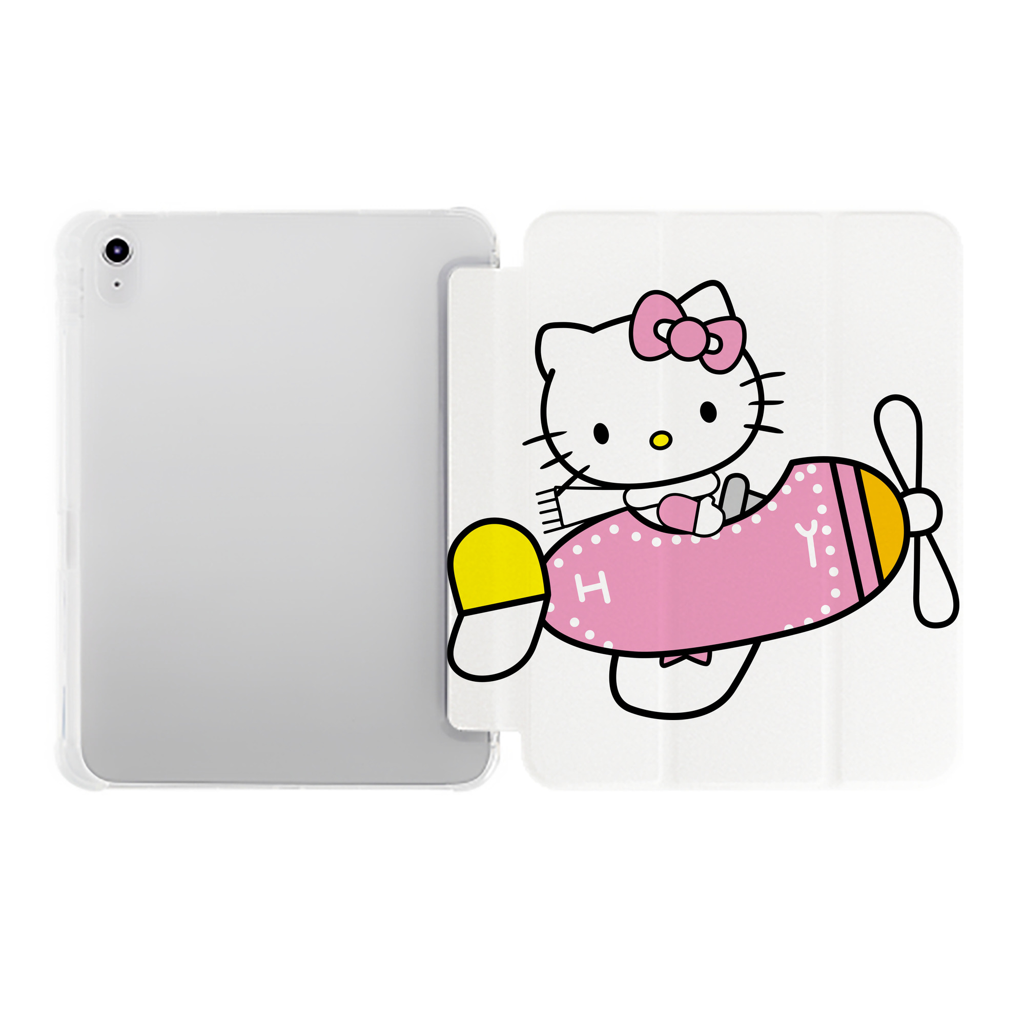 （画像用） Hello Kitty ハローキティ IPad ケース ペン収納付き 三つ折りスタンド PUレザー×シリコン 対応機種9.5/10.5/10.9インチ